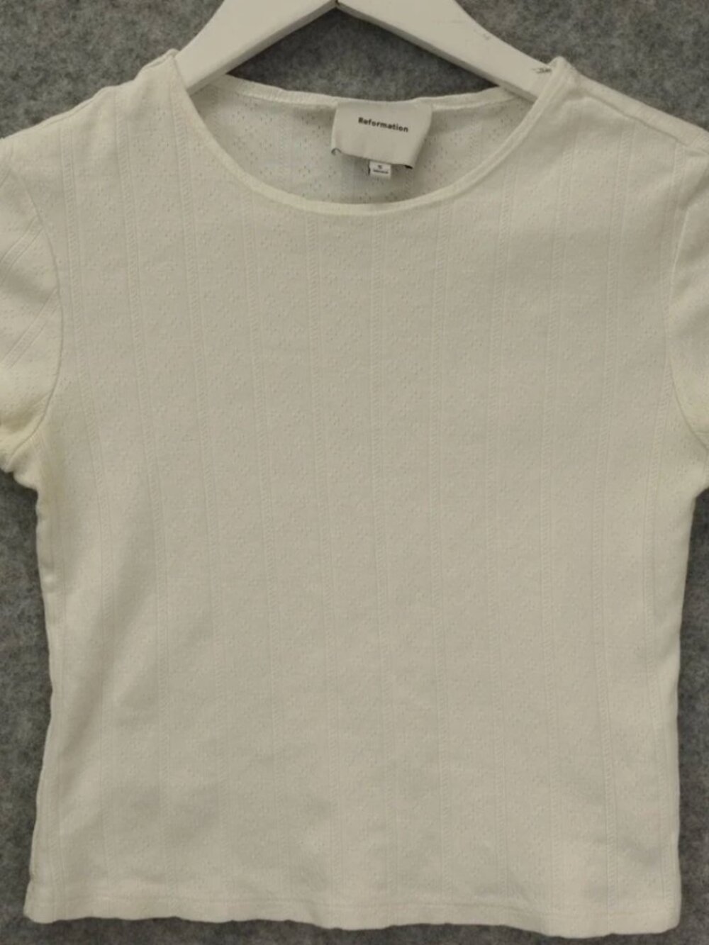 Reformation Pointelle Baby Tee